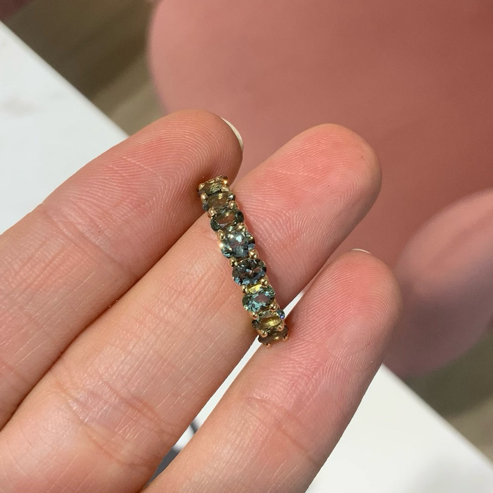 Media Churumbela Liat de Zafiros Verdes con tonos azules