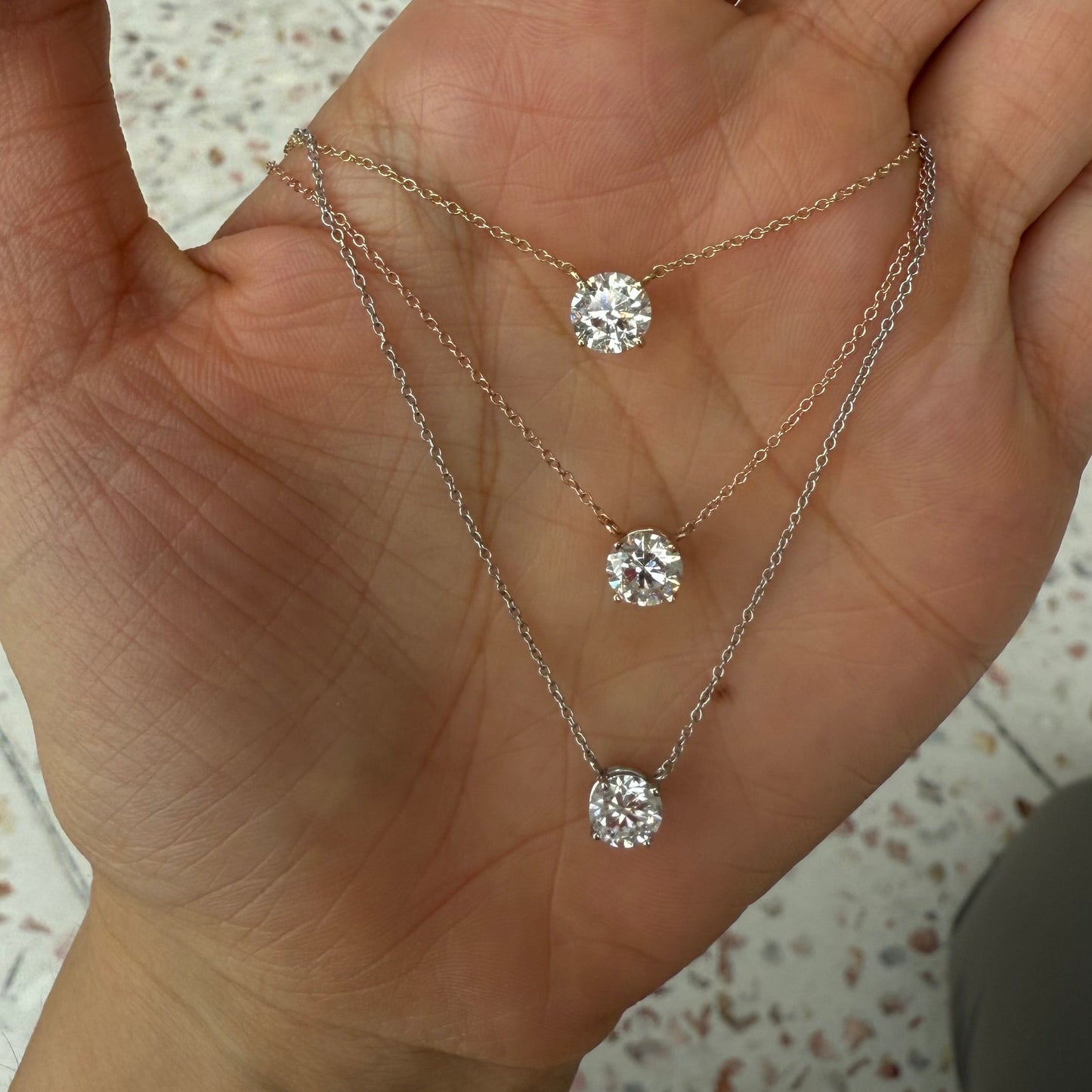 Collar Solitario de Diamante de 1ct