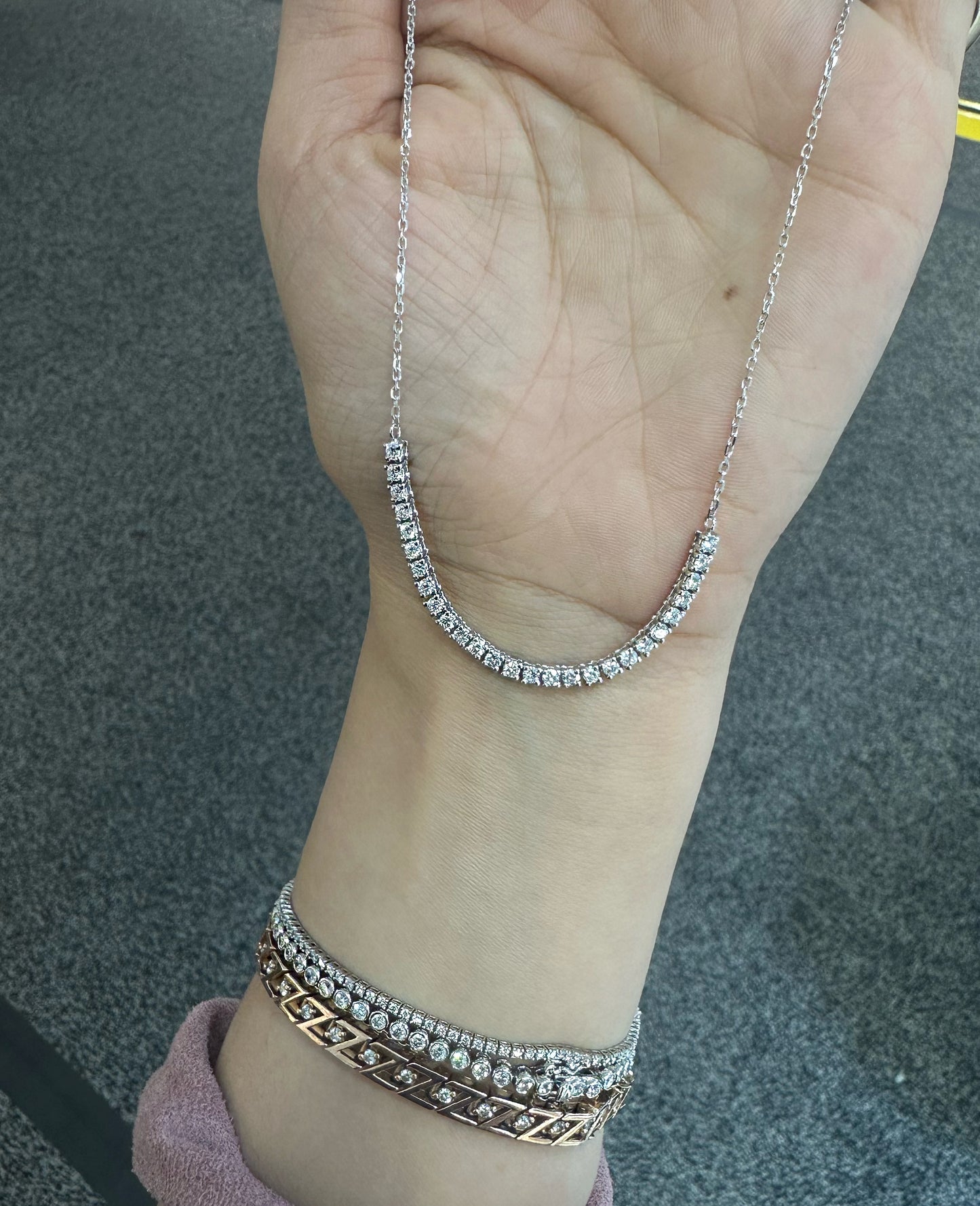Collar Tenis 1ct con cadena