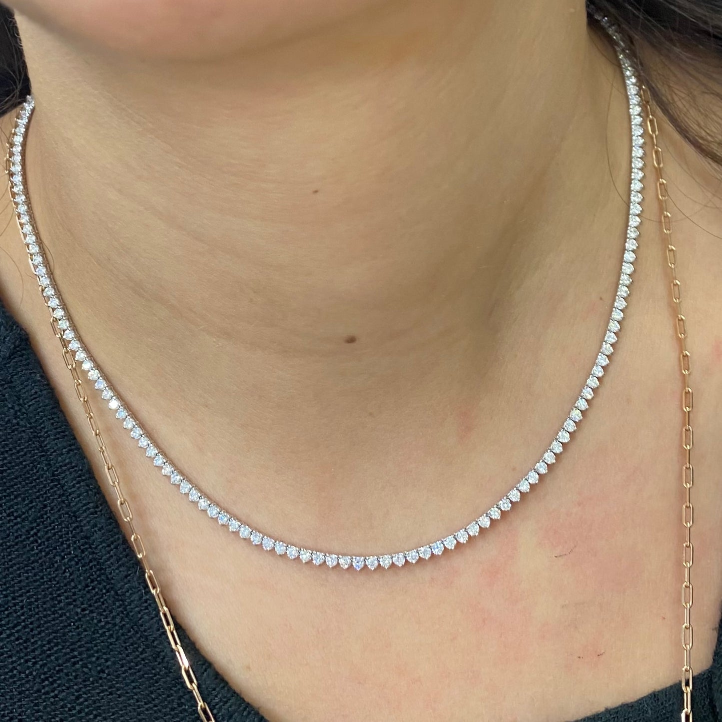 Collar Tenis 5ct Montadura de 3 uñas