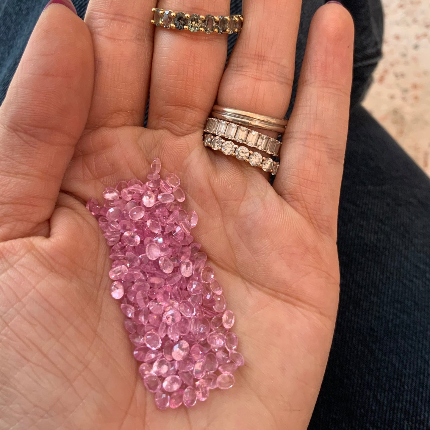 Media Churumbela Liat de Espinela Opalescente en tono Bubblegum Pink