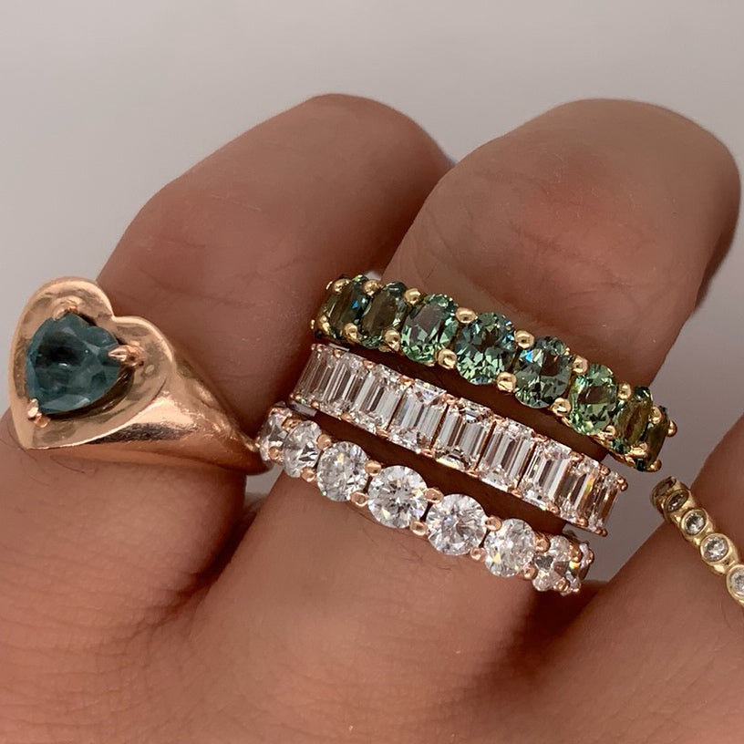 Media Churumbela Liat de Zafiros Verdes con tonos azules