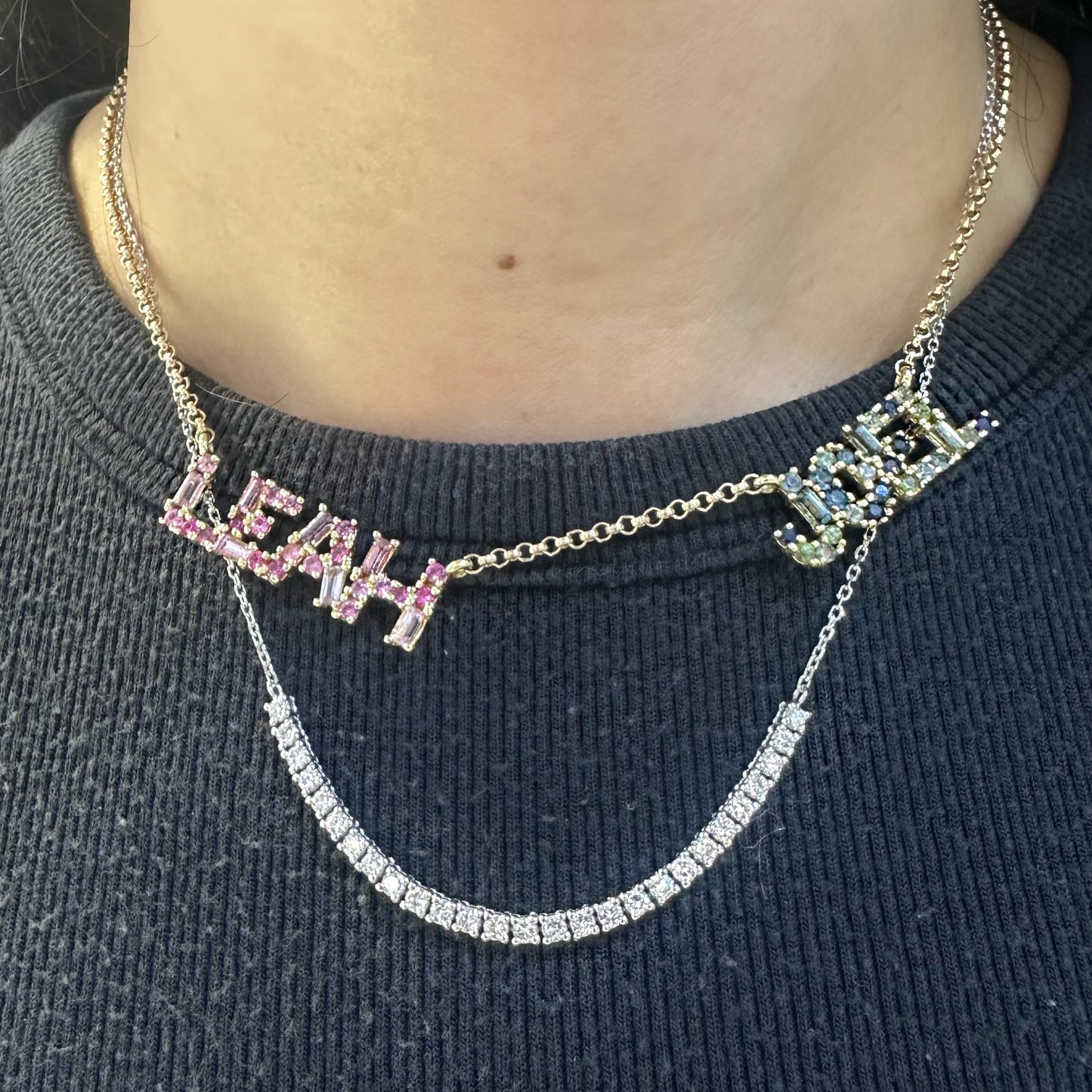 Collar Tenis 1ct con cadena