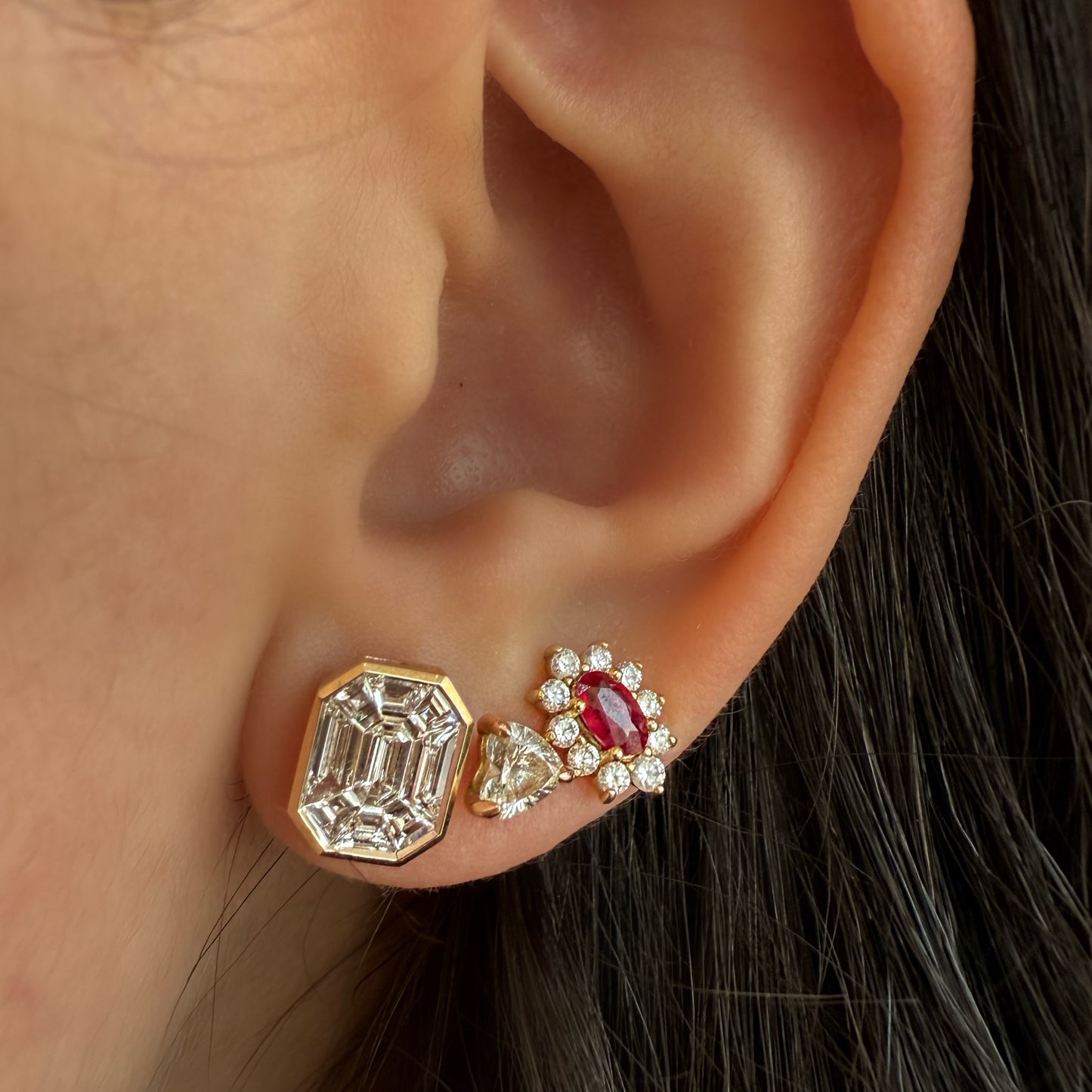 Aretes Corte Esmeralda