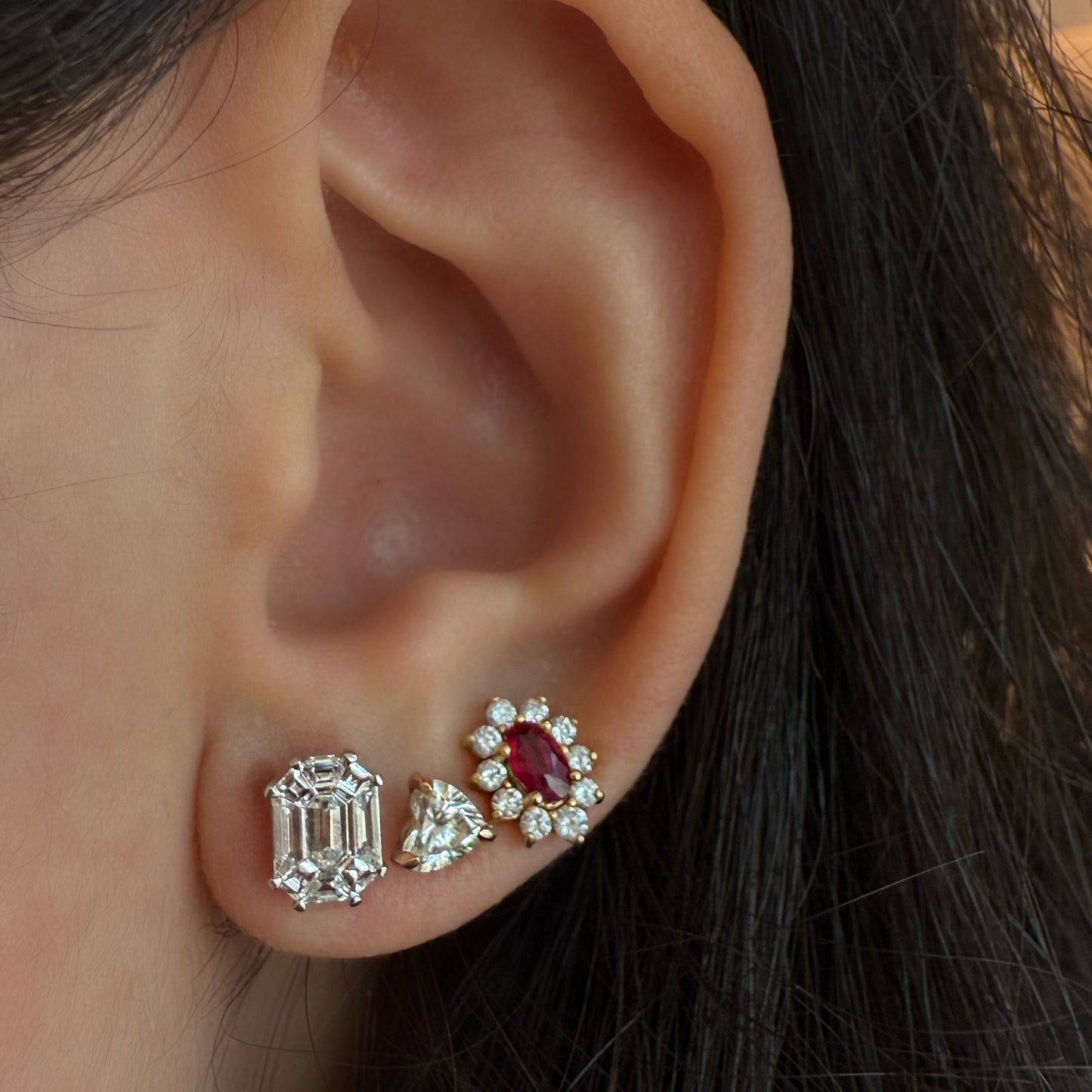 Aretes Corte Esmeralda