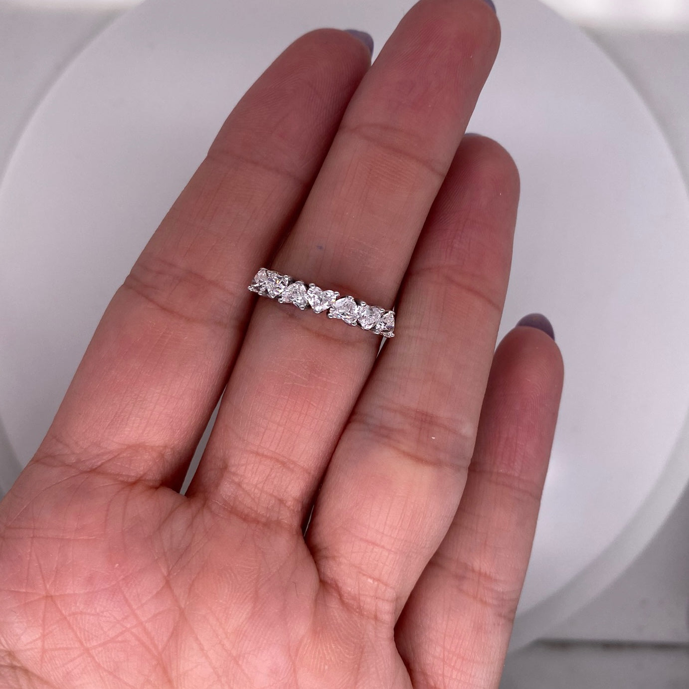 Media Churumbela de Diamantes de Corazón (5 Piezas) Total 1.05ct