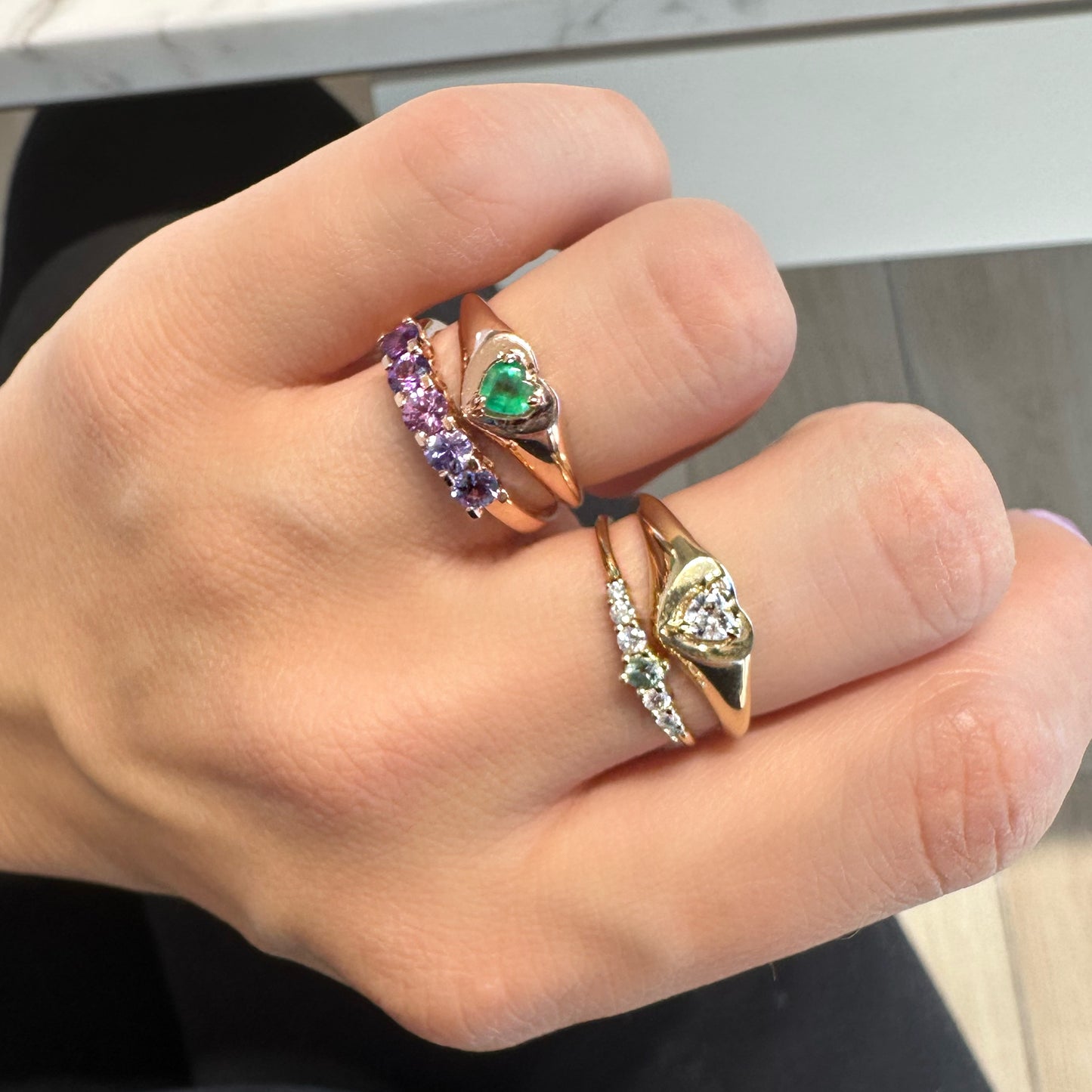Julia Ring with Heart Diamond