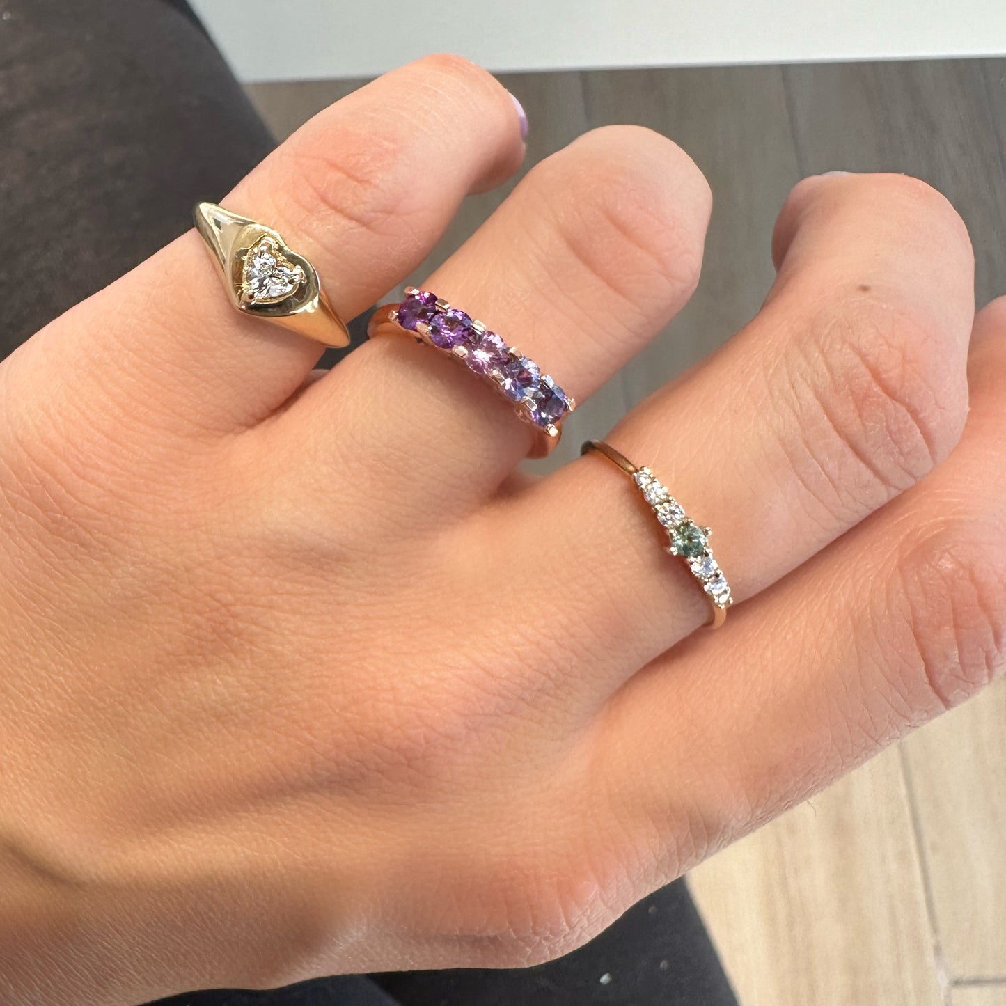 Julia Ring with Heart Diamond