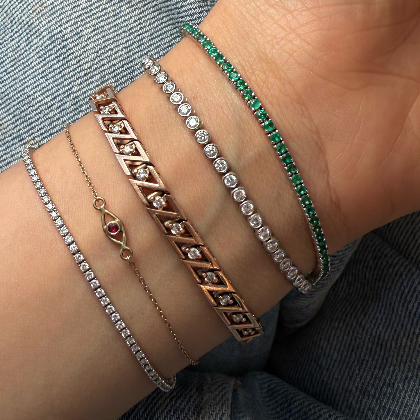 Pulsera Tenis de Esmeralda, Rubí o Zafiro 2mm