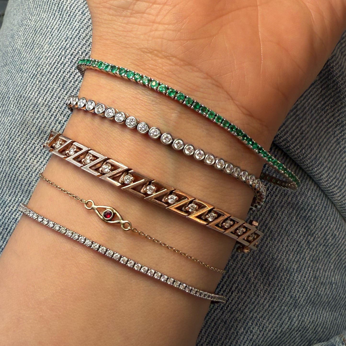Pulsera Tenis de Esmeralda, Rubí o Zafiro 2mm