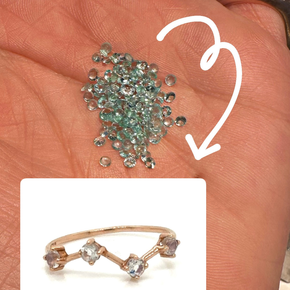 Anillo Magdalena Grande de Turmalina Paraiba