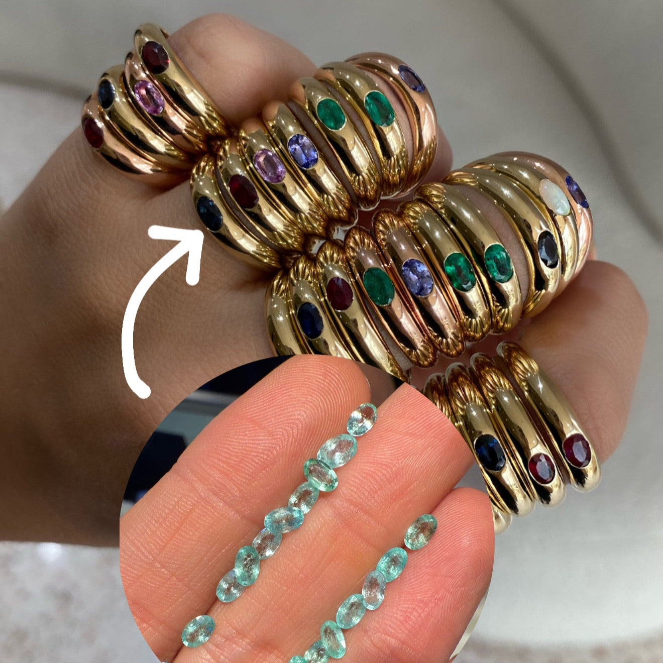Anillo Leonora de Turmalina Paraiba