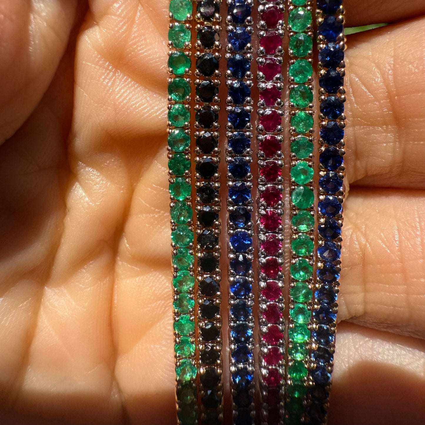 Pulsera Tenis de Esmeralda, Rubí o Zafiro 2mm
