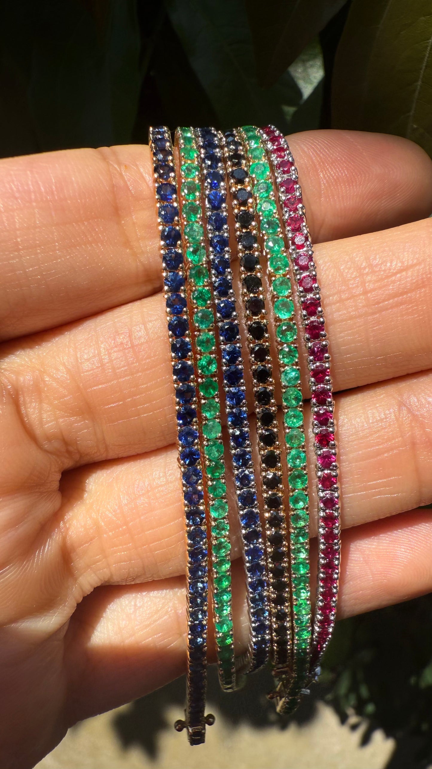 Pulsera Tenis de Esmeralda, Rubí o Zafiro 2mm
