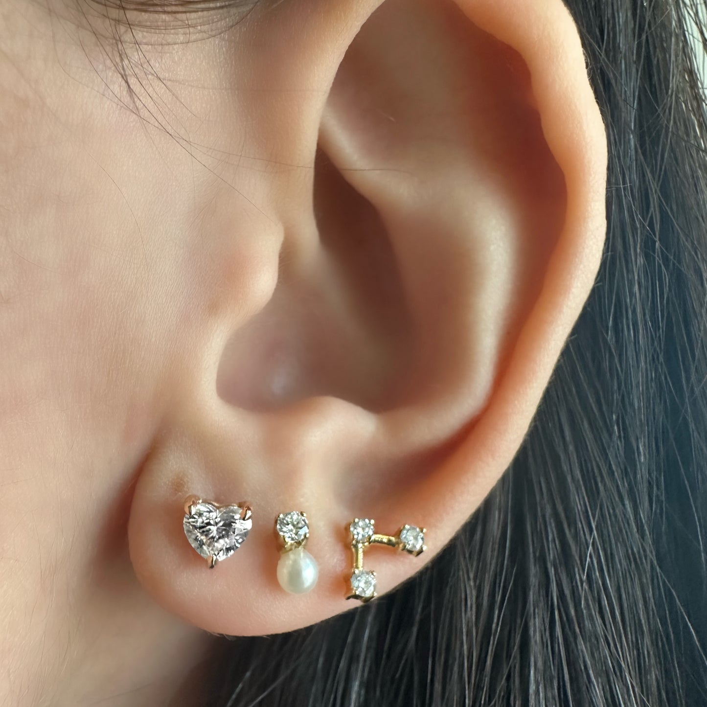 Aretes de Corazón de Diamantes de 0.30ct (0.60ct el par)