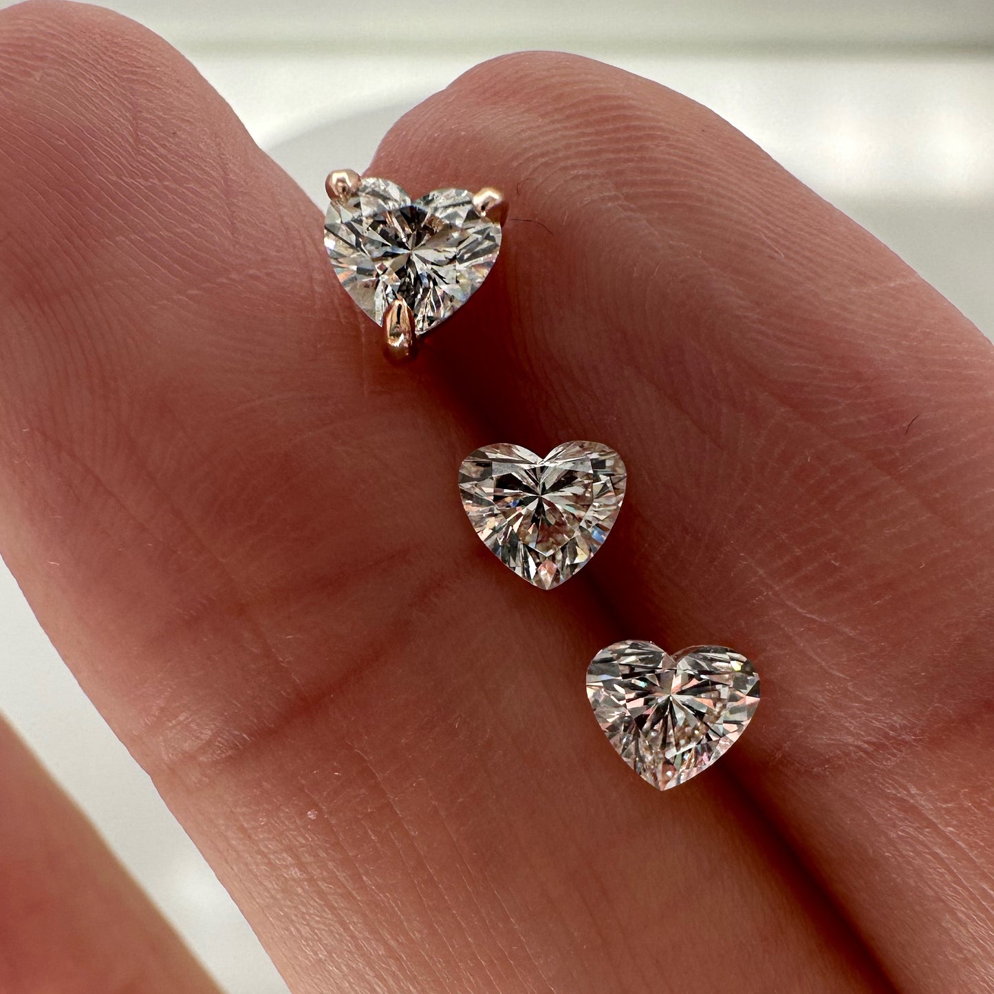 Aretes de Corazón de Diamantes de 0.30ct (0.60ct el par)