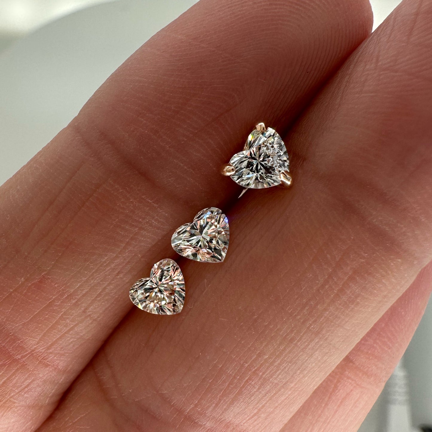 Aretes de Corazón de Diamantes de 0.30ct (0.60ct el par)