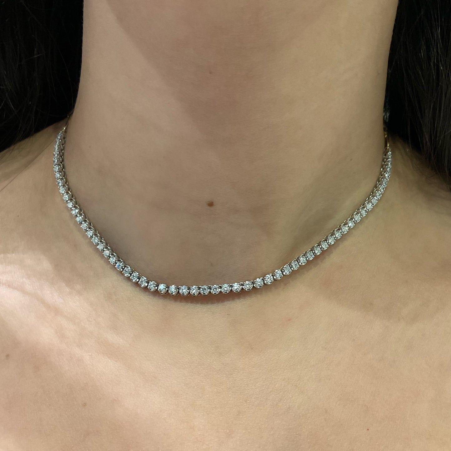 Collar Tenis Con Cadena Paperclip