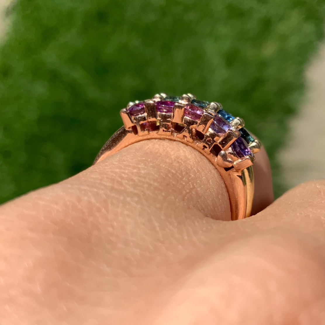 Media Churumbela Joel con Mensaje Secreto / 5 Zafiros Degradados de 3mm