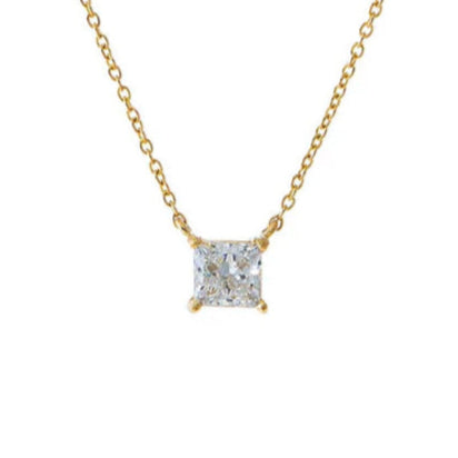 Collar Solitario de Diamante de 1ct corte PRINCESS