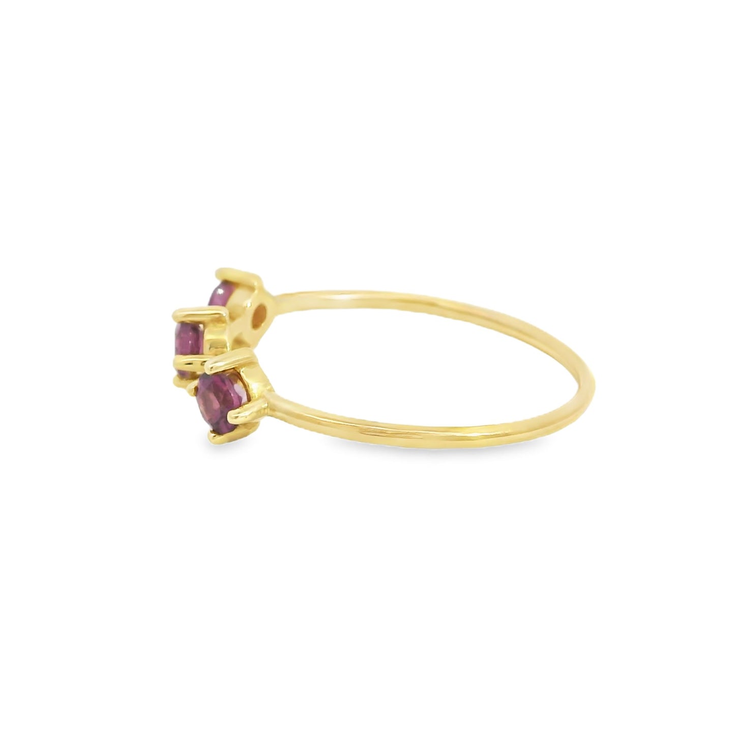 ENTREGA INMEDIATA / Anillo Renata con Granates Rodolitas/ Oro amarillo 14K / Talla 6.5