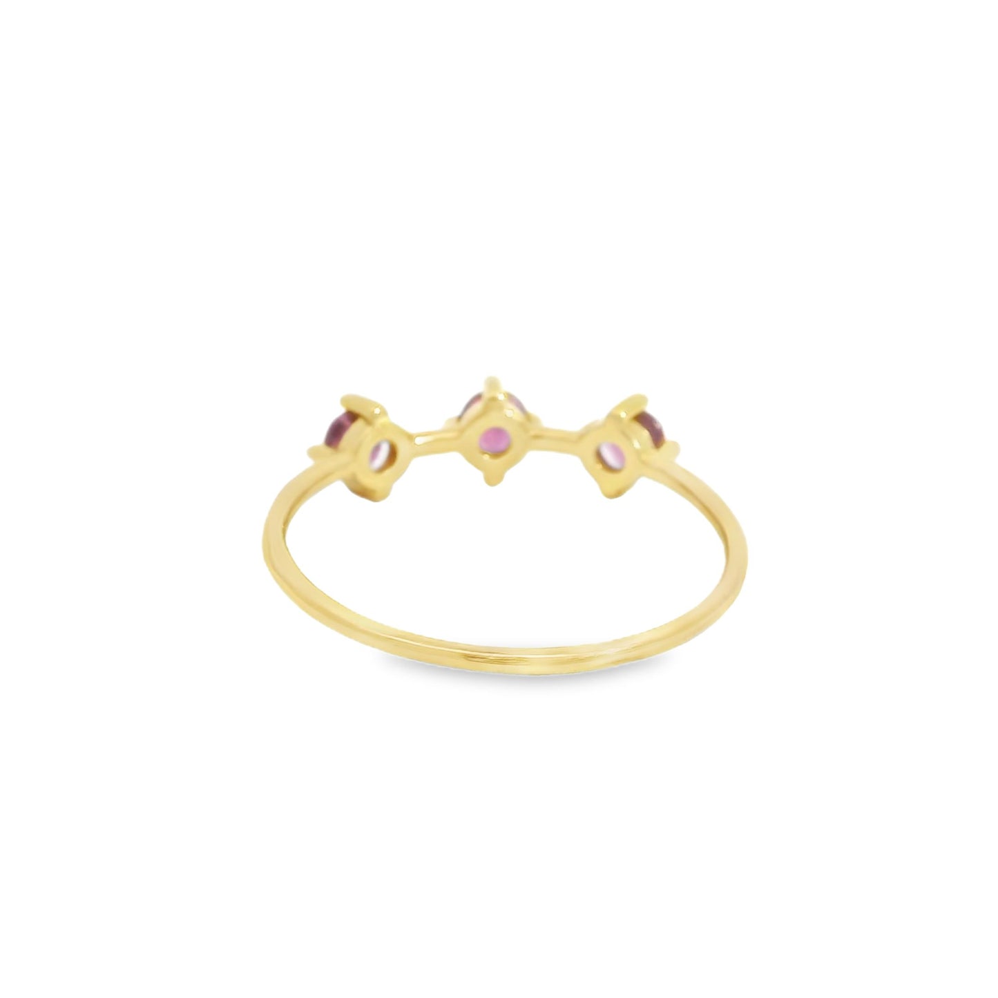 ENTREGA INMEDIATA / Anillo Renata con Granates Rodolitas/ Oro amarillo 14K / Talla 6.5