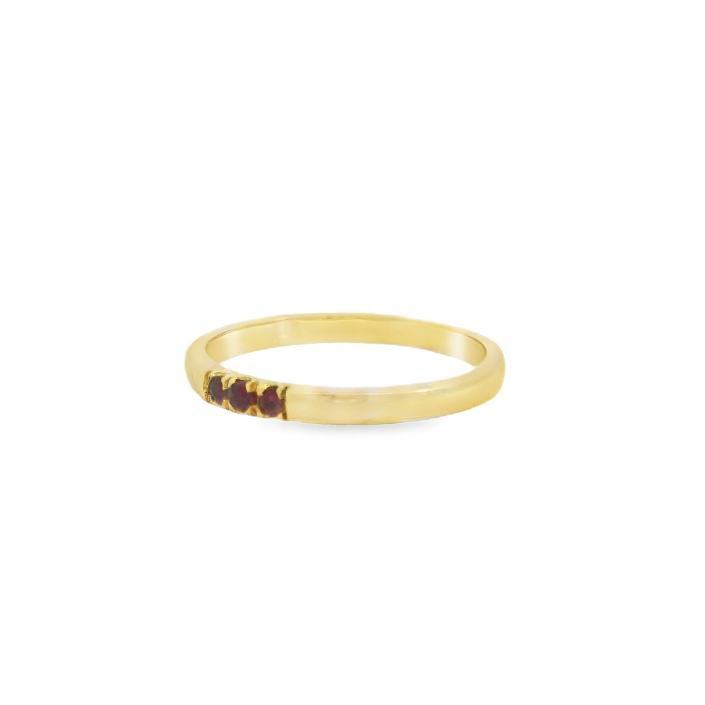 ENTREGA INMEDIATA / Argolla Adriana con Rubíes / Oro amarillo 14K / Talla 5.5