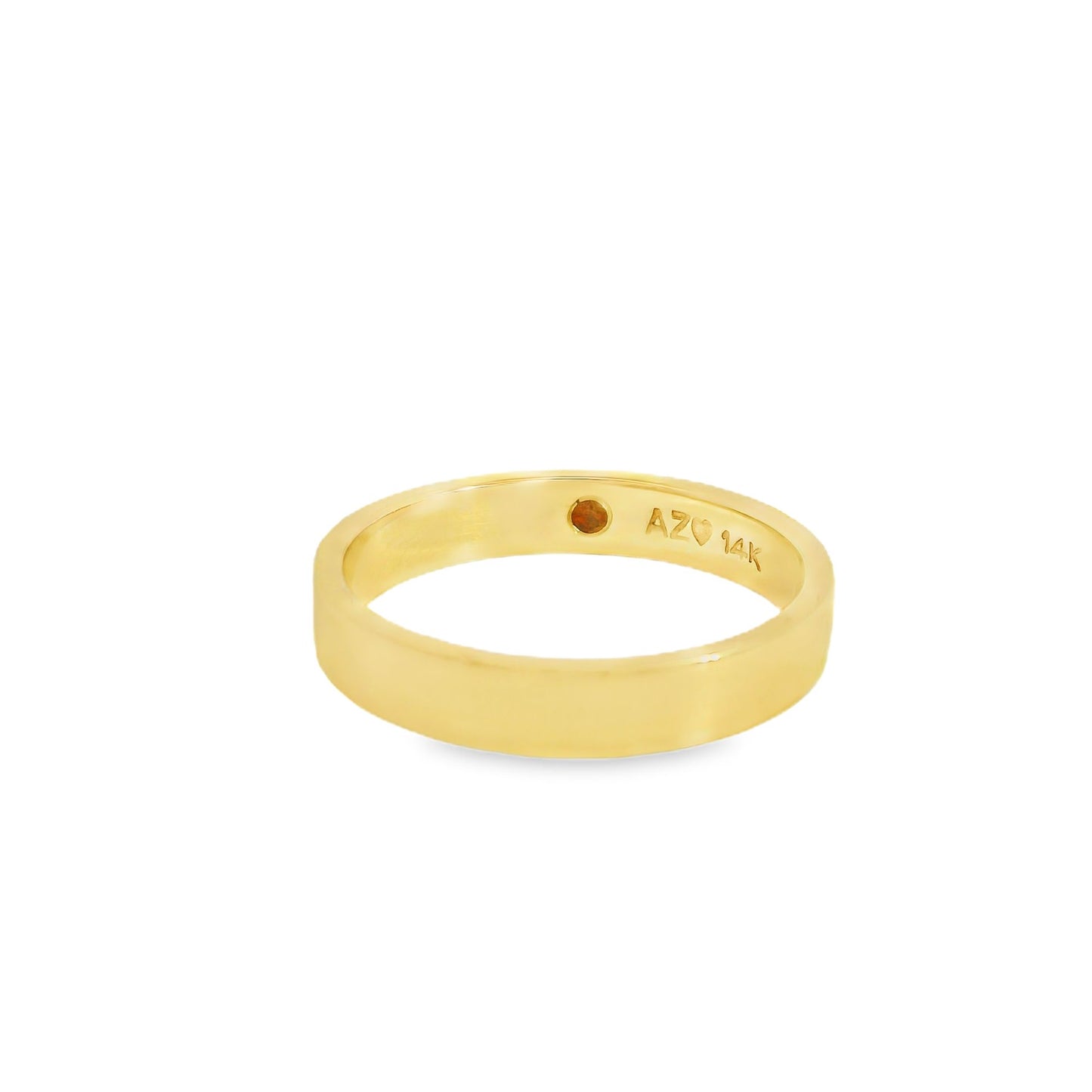 ENTREGA INMEDIATA / PIEZA ÚNICA / Argolla de 4mm con granate interior / Oro amarillo 14K / Talla 9