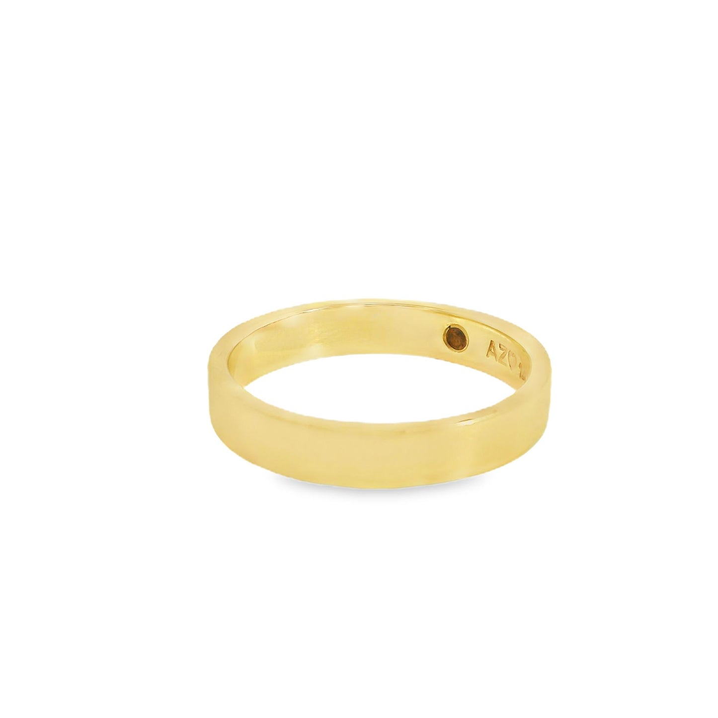 ENTREGA INMEDIATA / PIEZA ÚNICA / Argolla de 4mm con granate interior / Oro amarillo 14K / Talla 9