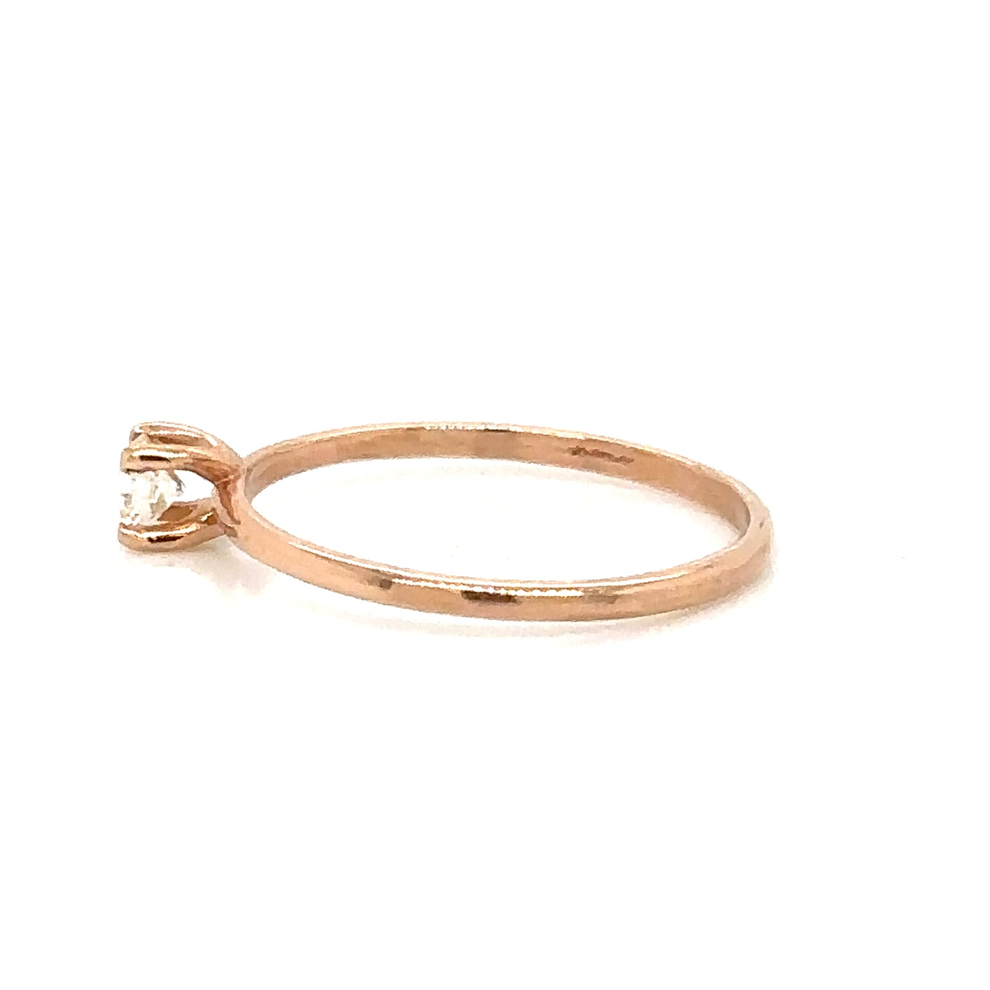ENTREGA INMEDIATA / Anillo Solitario de Diamante de 0.20ct / Oro rosa 14k / Talla 6.75