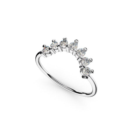 Anillo Corona Mijal con Diamantes Blancos