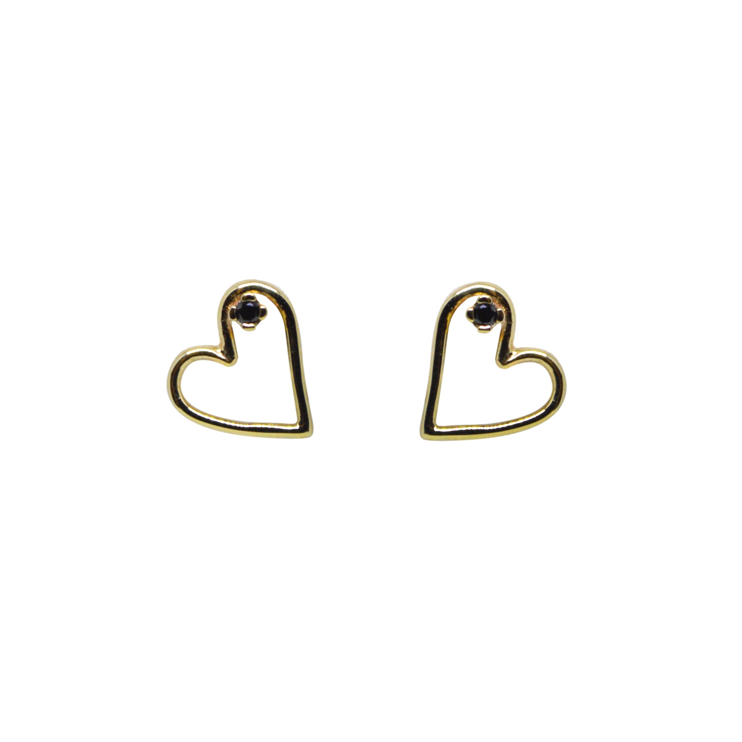Mini Heart Earrings With Diamond