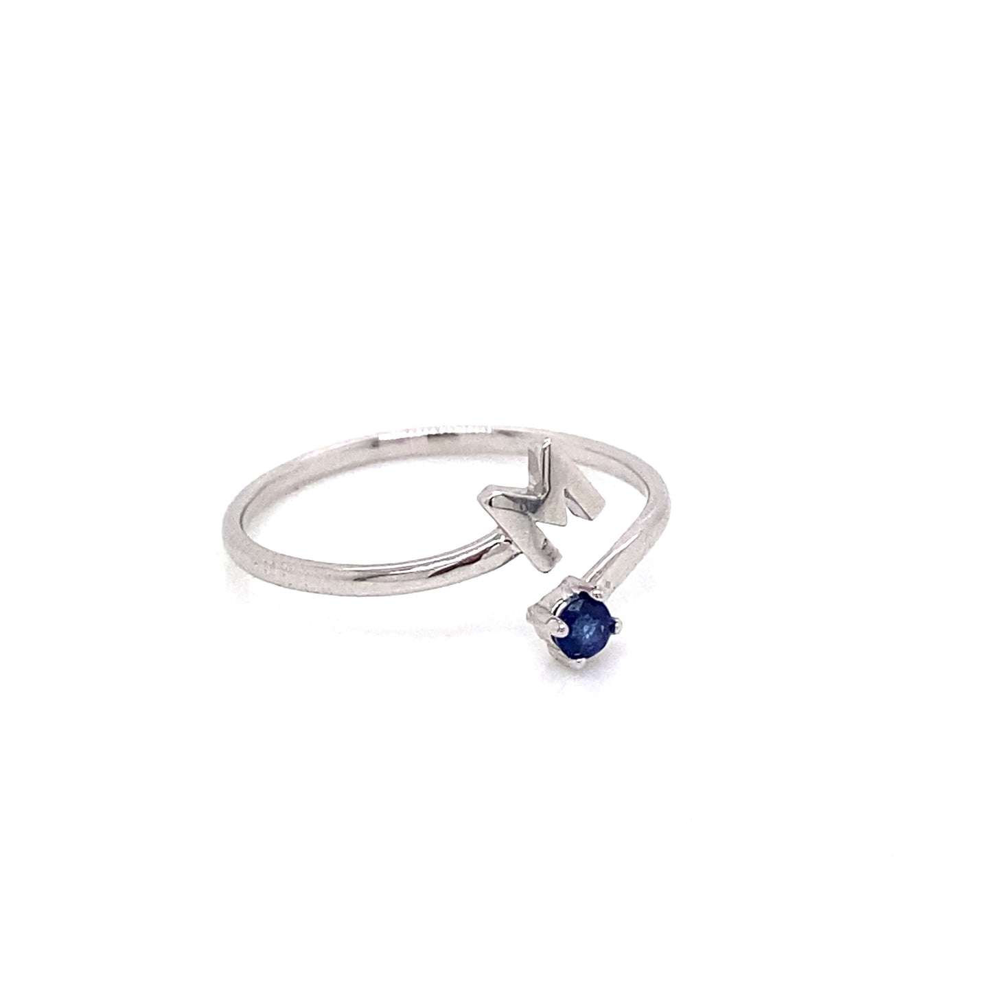 Anillo de Inicial con piedra de nacimiento