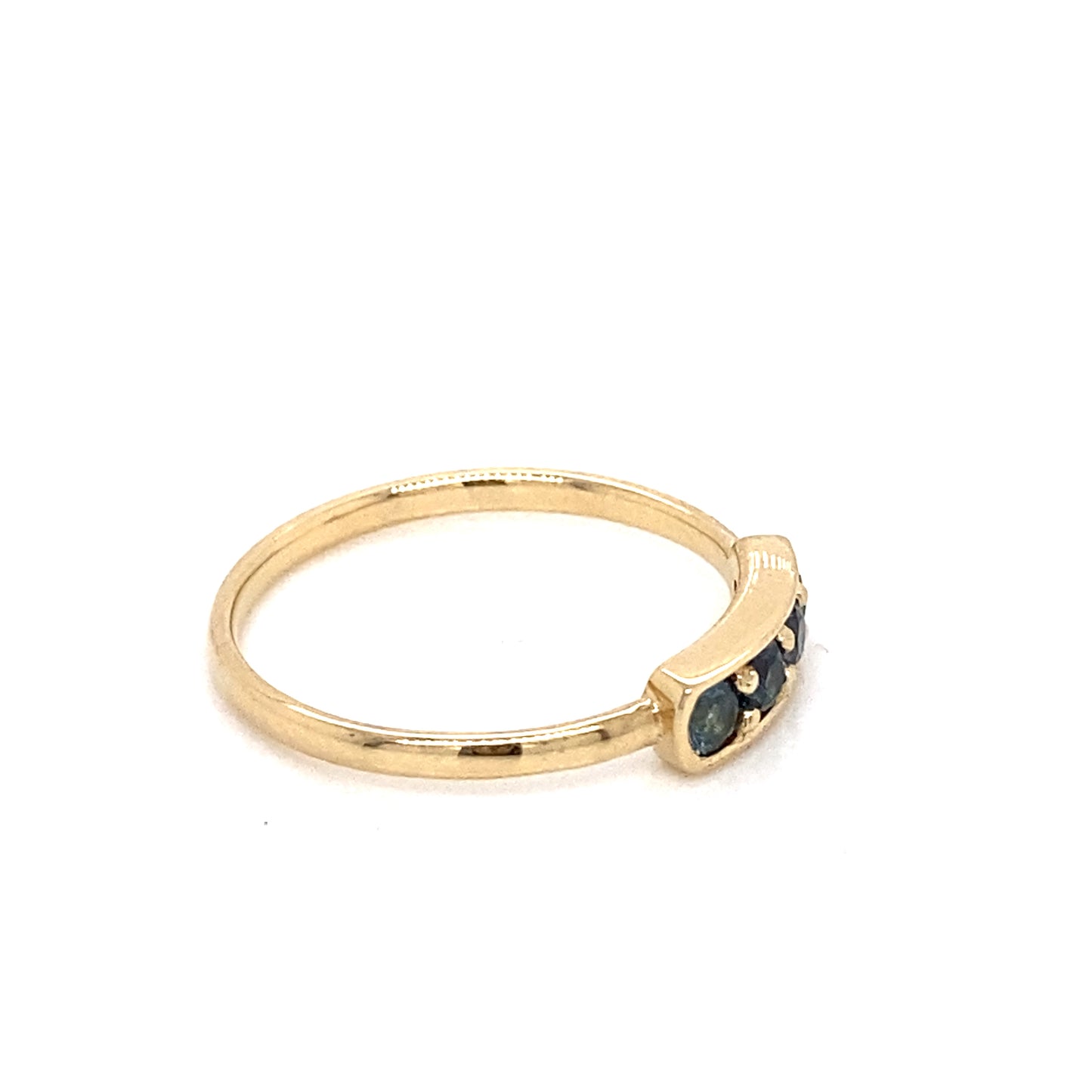 Greenish Blue Sapphire Aura Ring
