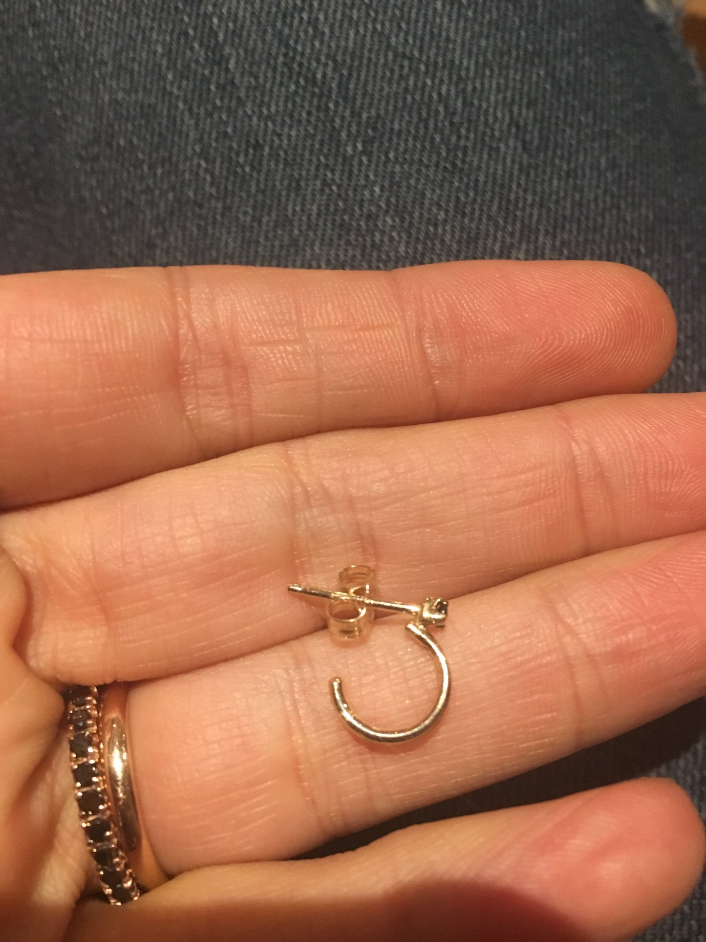 Natalia Gold Hoop Earrings with Stone (One Piece)