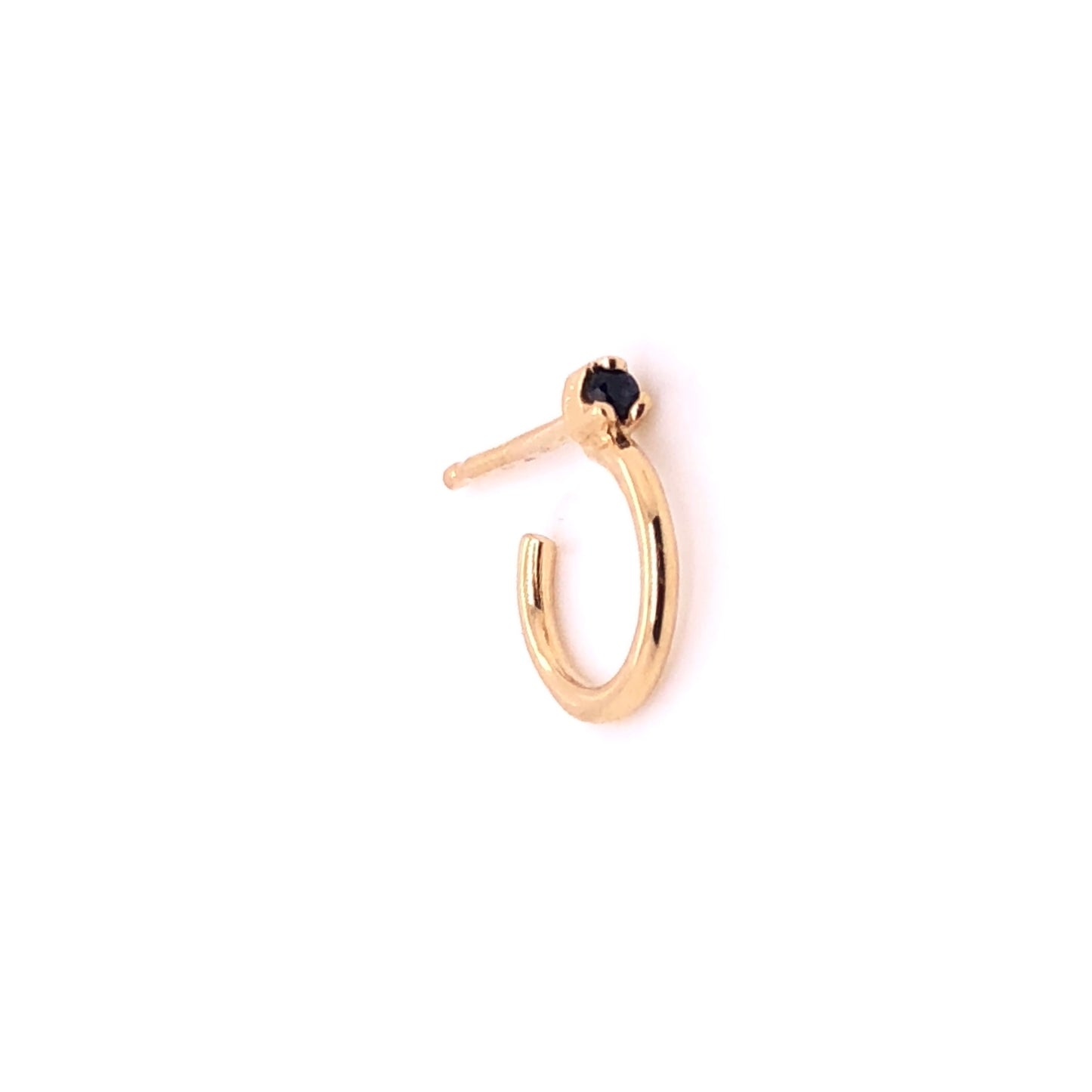 Natalia Gold Hoop Earrings with Stone (One Piece)
