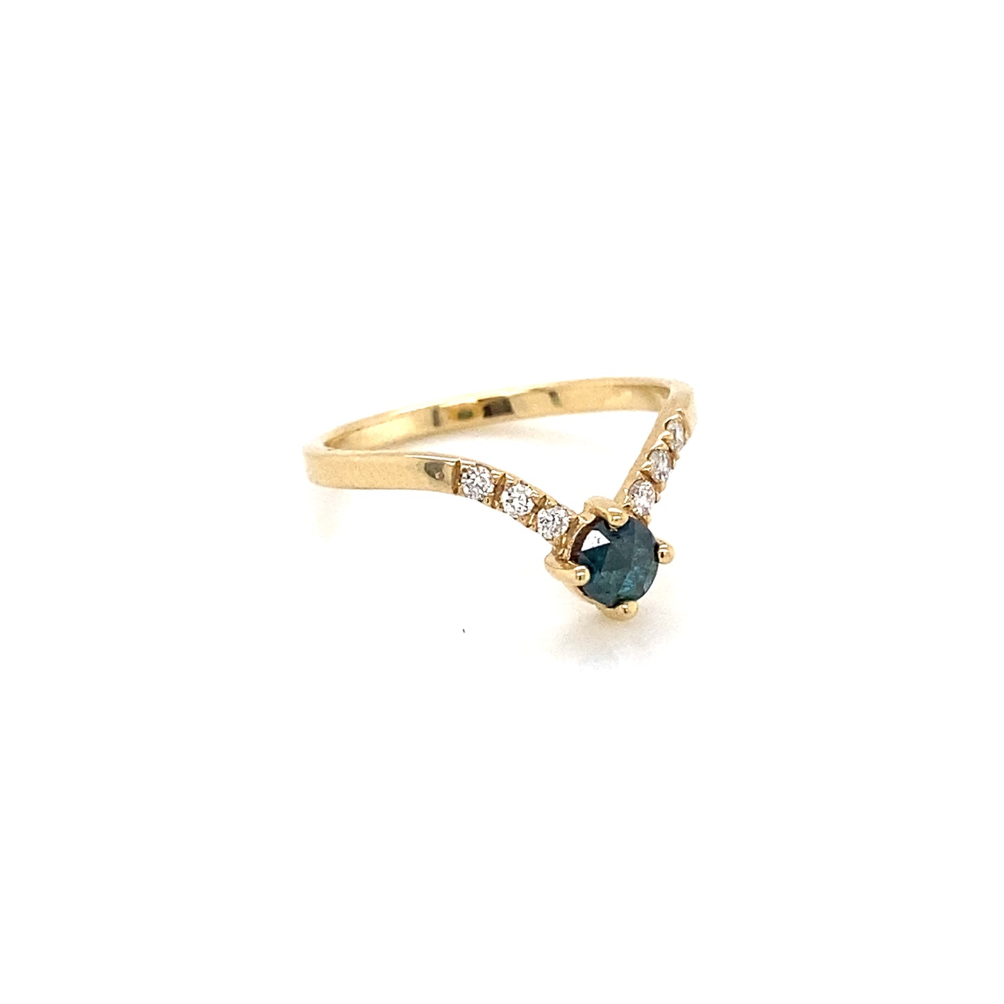 Anillo de Diamante salt and pepper azul con diamantes blancos