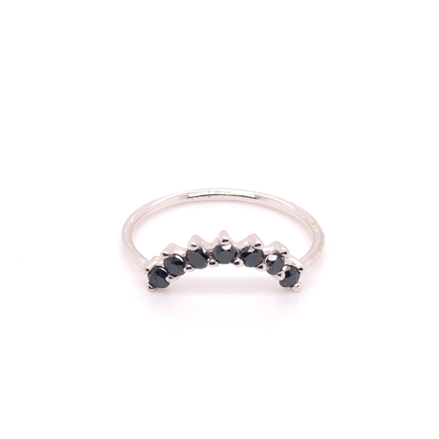 Anillo Corona Mijal con Diamantes Negros