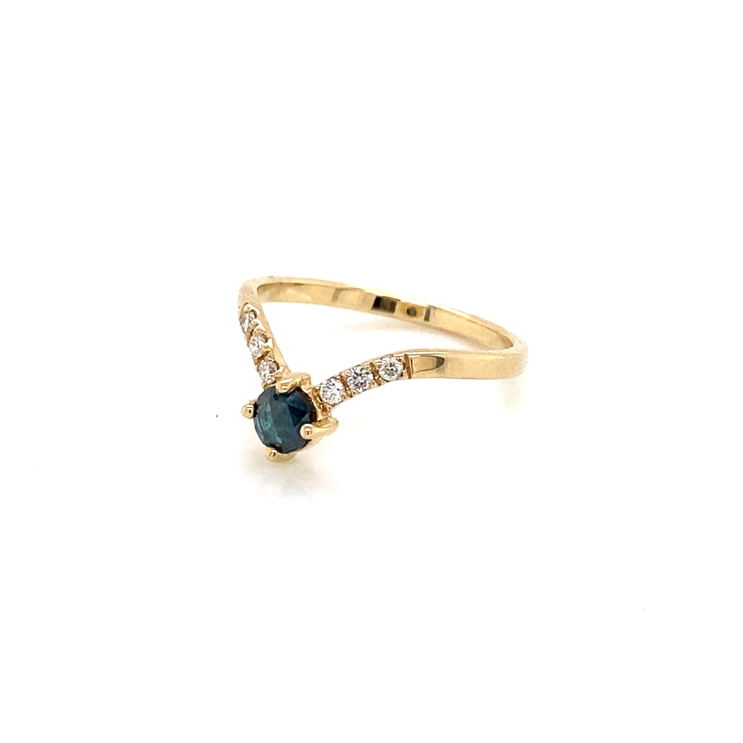 Anillo de Diamante salt and pepper azul con diamantes blancos