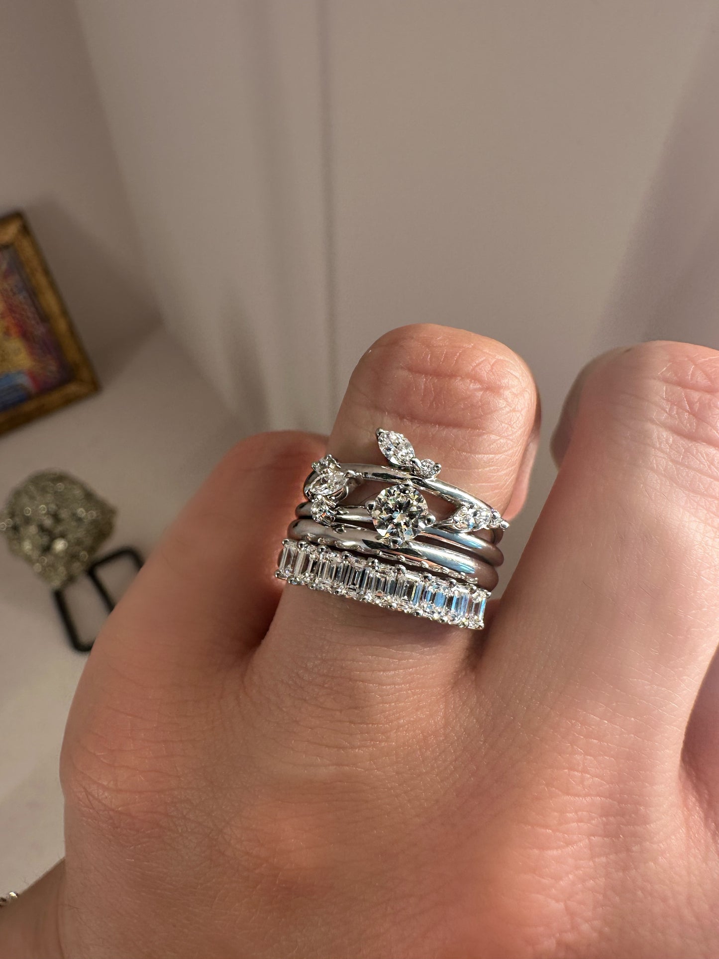 Half Churumbela emerald cut diamonds 0.10ct each