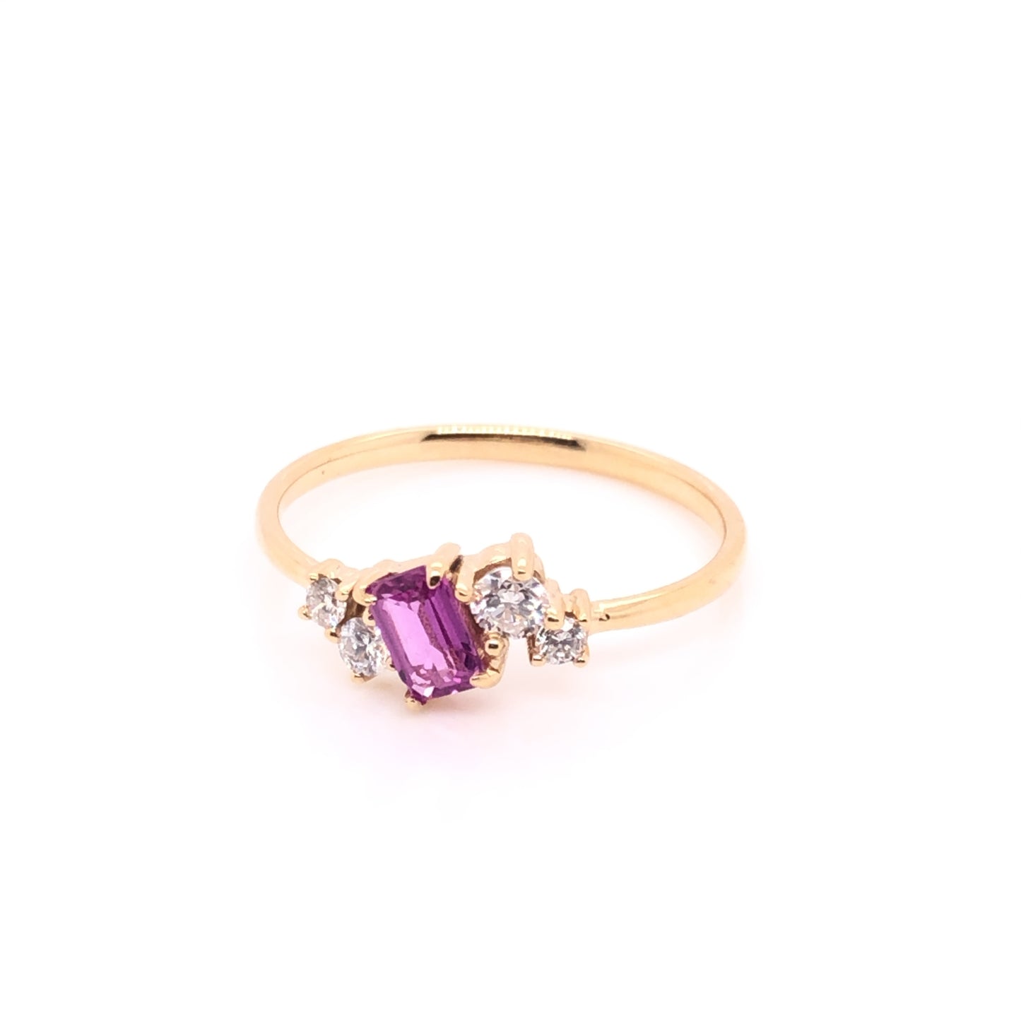 PIEZA ÚNICA - Anillo Cluster de Zafiro Morado y Diamantes