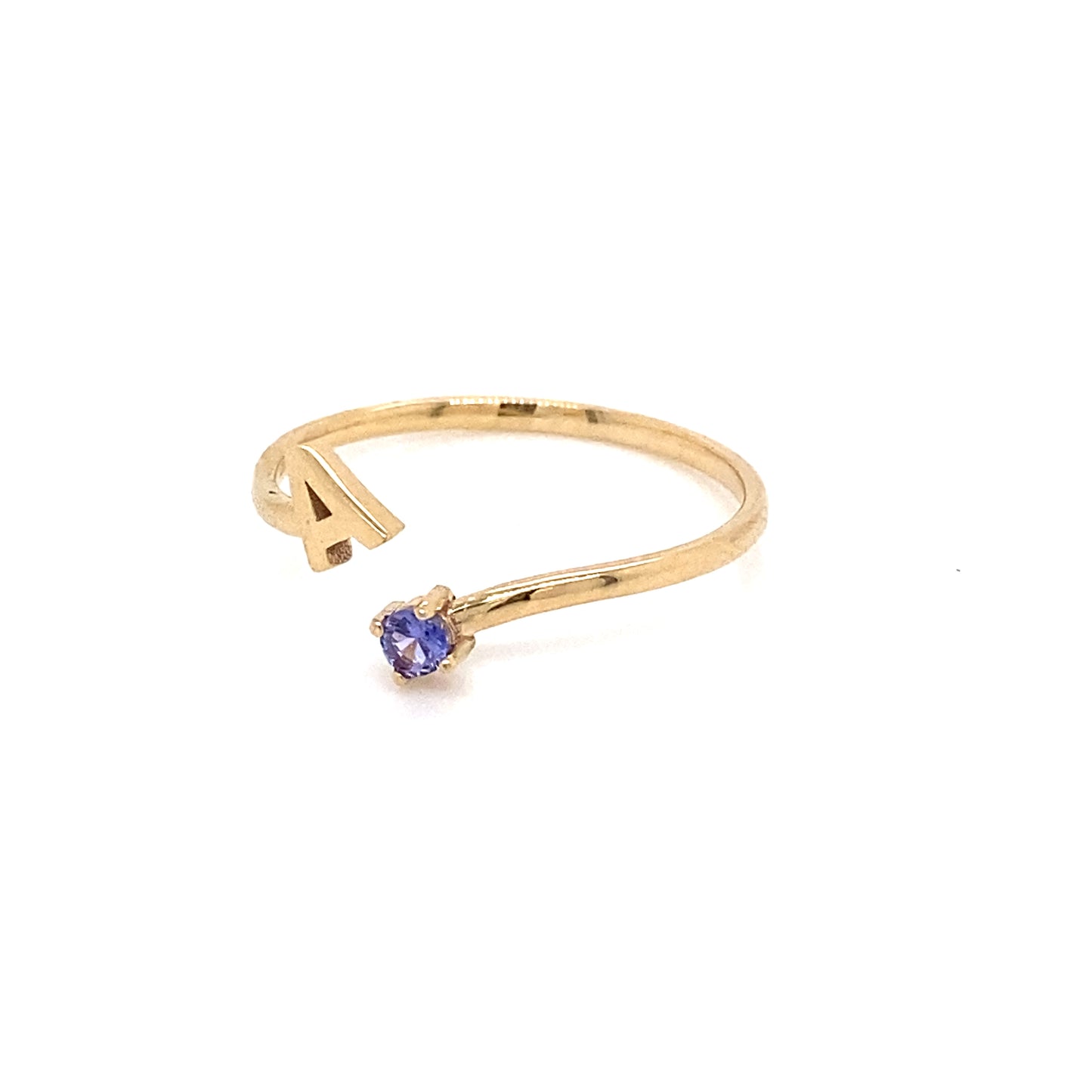 Anillo de Inicial con piedra de nacimiento