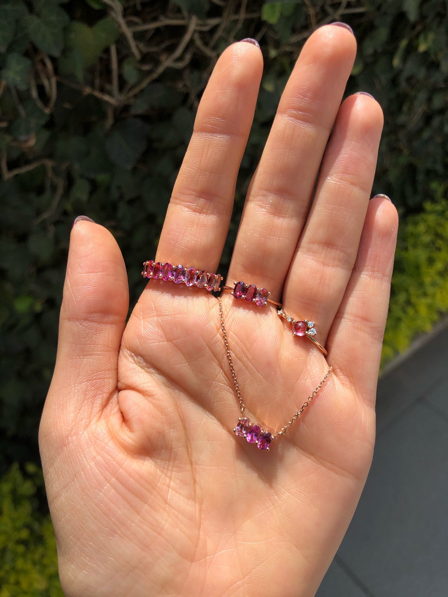 Anillo Soluna Turmalina Rosa Degradado