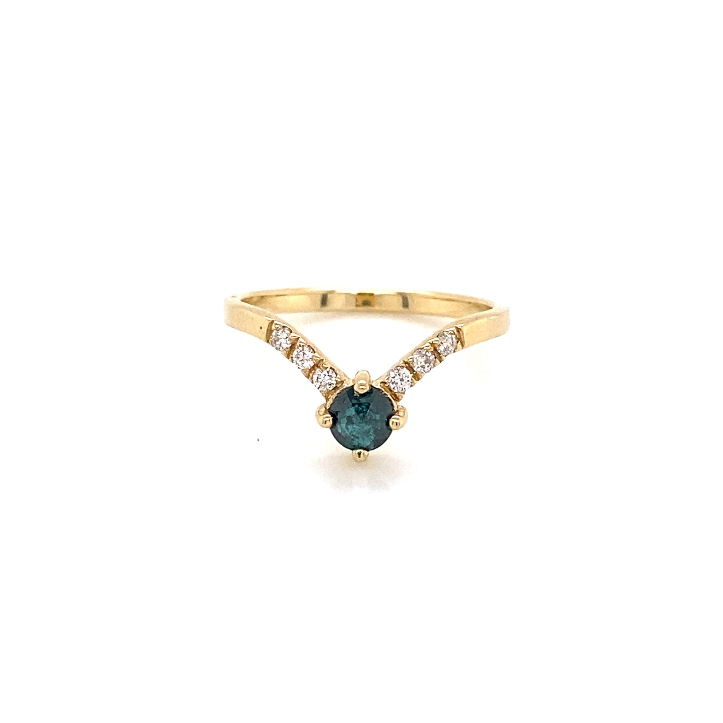 Anillo de Diamante salt and pepper azul con diamantes blancos