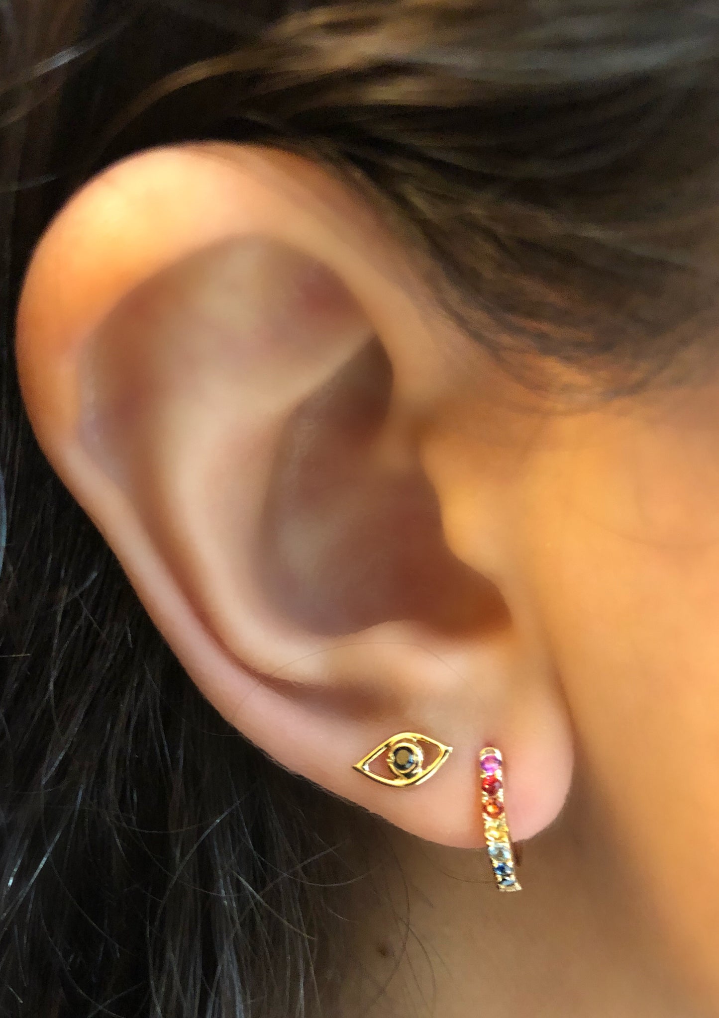 Eye Earring with Gemstone
