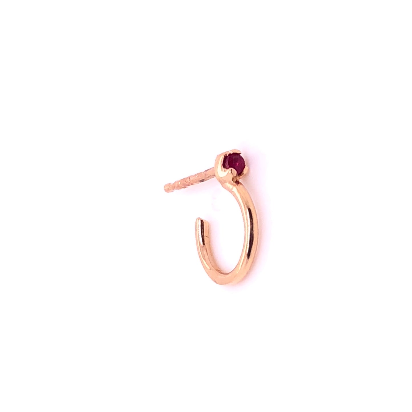 Natalia Gold Hoop Earrings with Stone (One Piece)