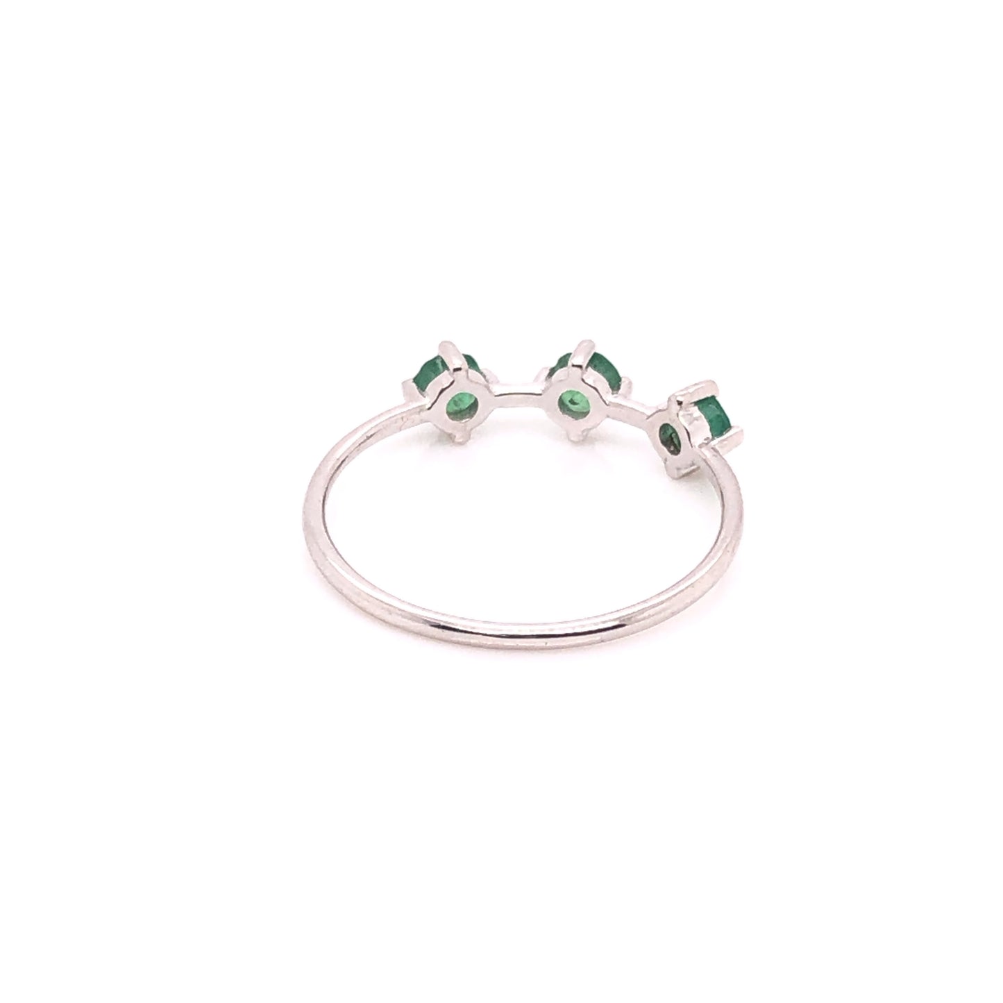 ENTREGA INMEDIATA / Anillo Renata de Esmeraldas / Oro Blanco 14k / Talla 5.75