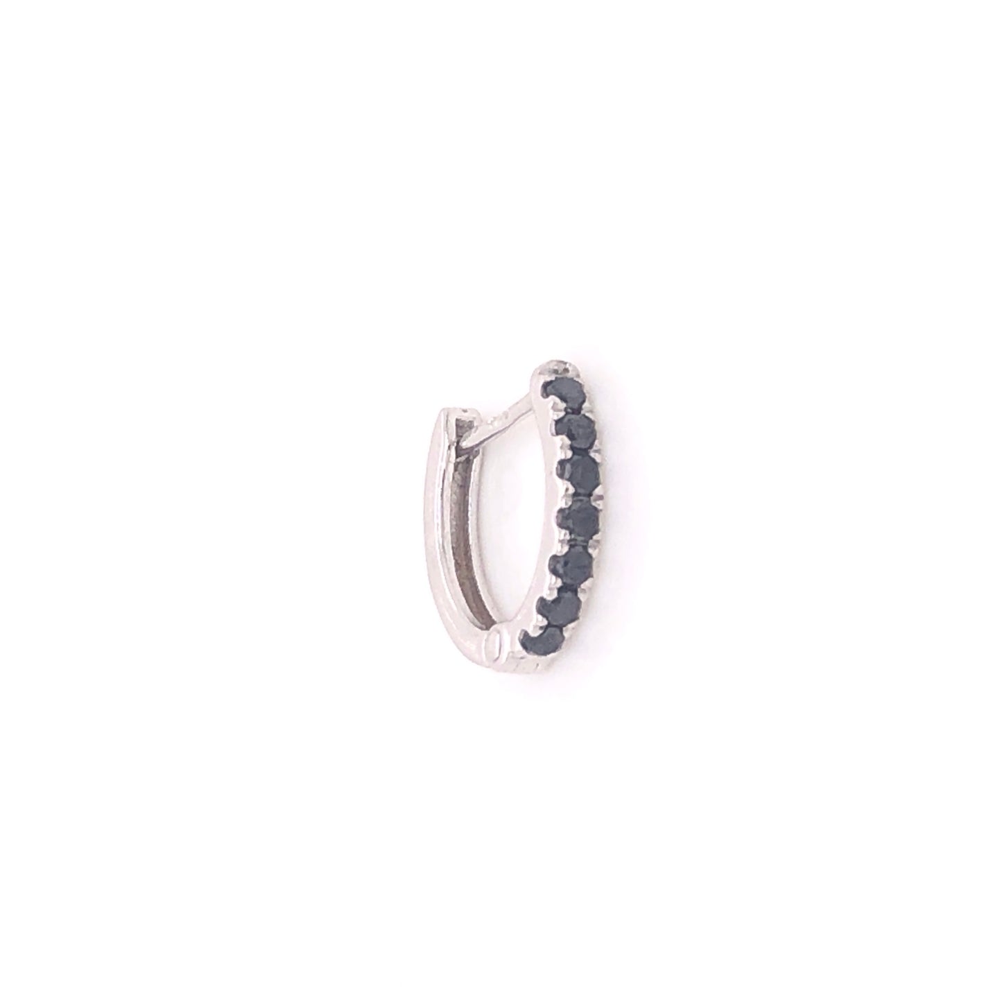 Malke Black Diamond Hoop Earrings (One Piece)