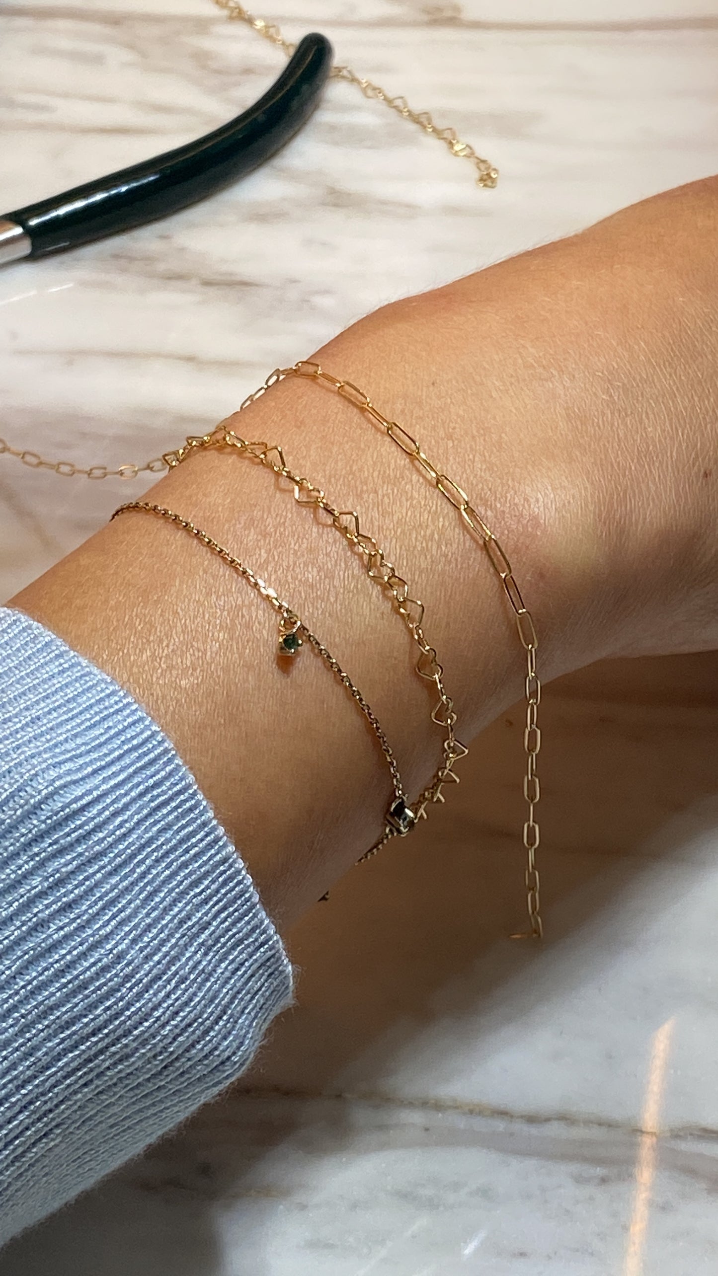 Pulsera ‘Tatuaje’ De Cadena de Corazones