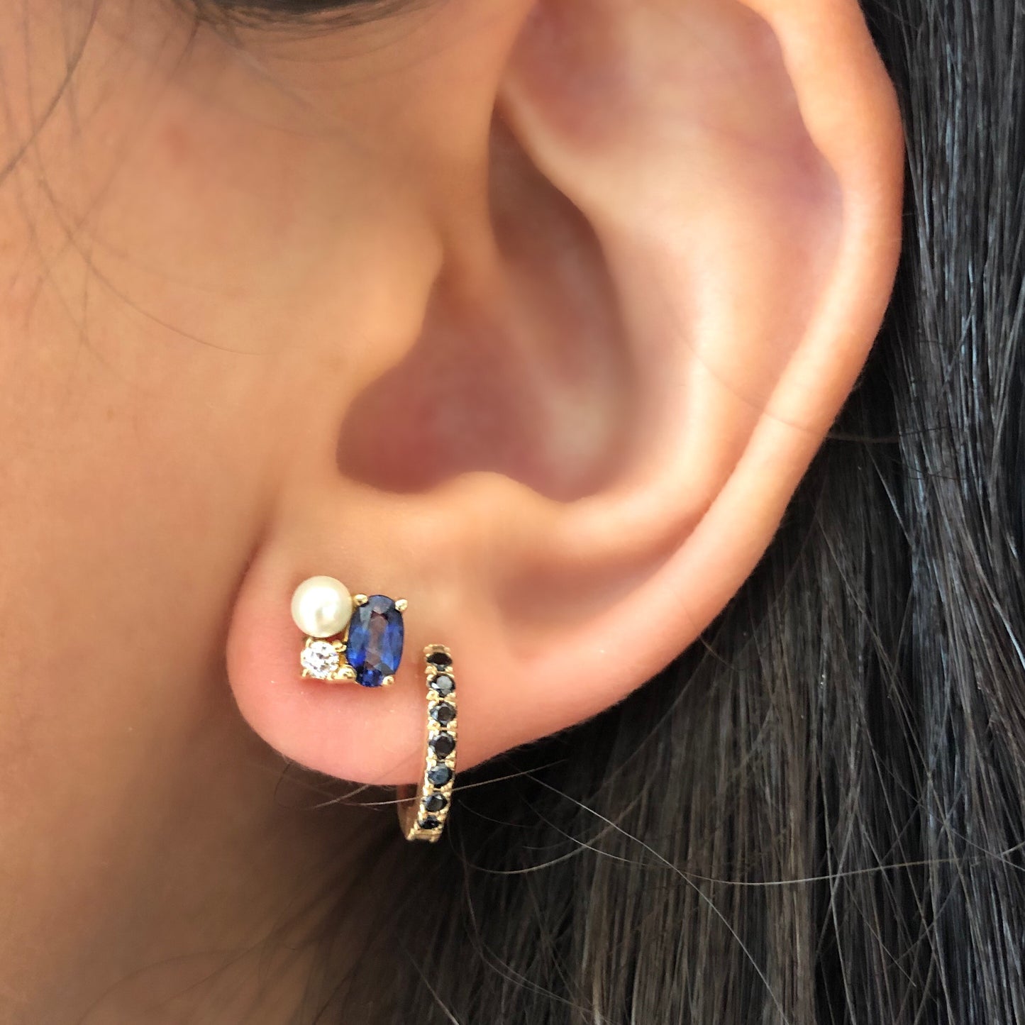 Aretes Erika con Zafiro o Rubí